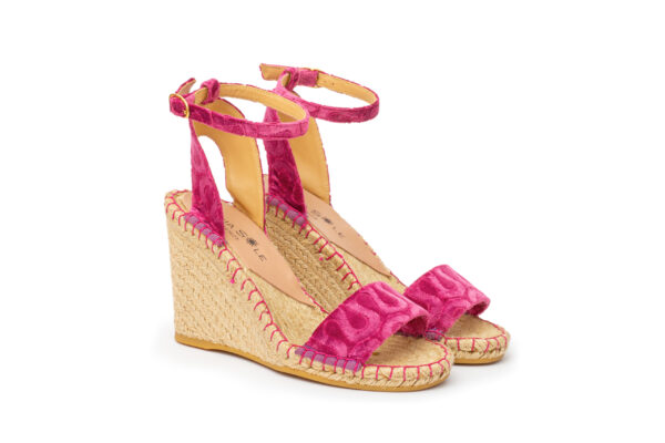 Espadrilles Sandalo con zeppa Fuxia